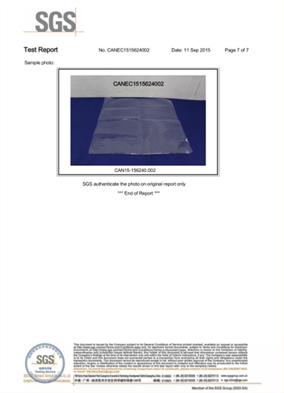 尼龙真空袋袋-ROHS检测报告-2016