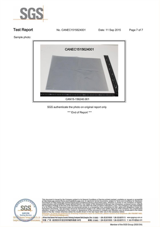 防静电屏蔽袋-ROHS检测报告-2016